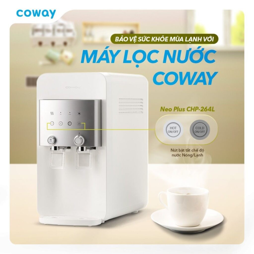 Một mẫu máy lọc nước nóng lạnh trực tiếp để bàn hoặc đặt sàn