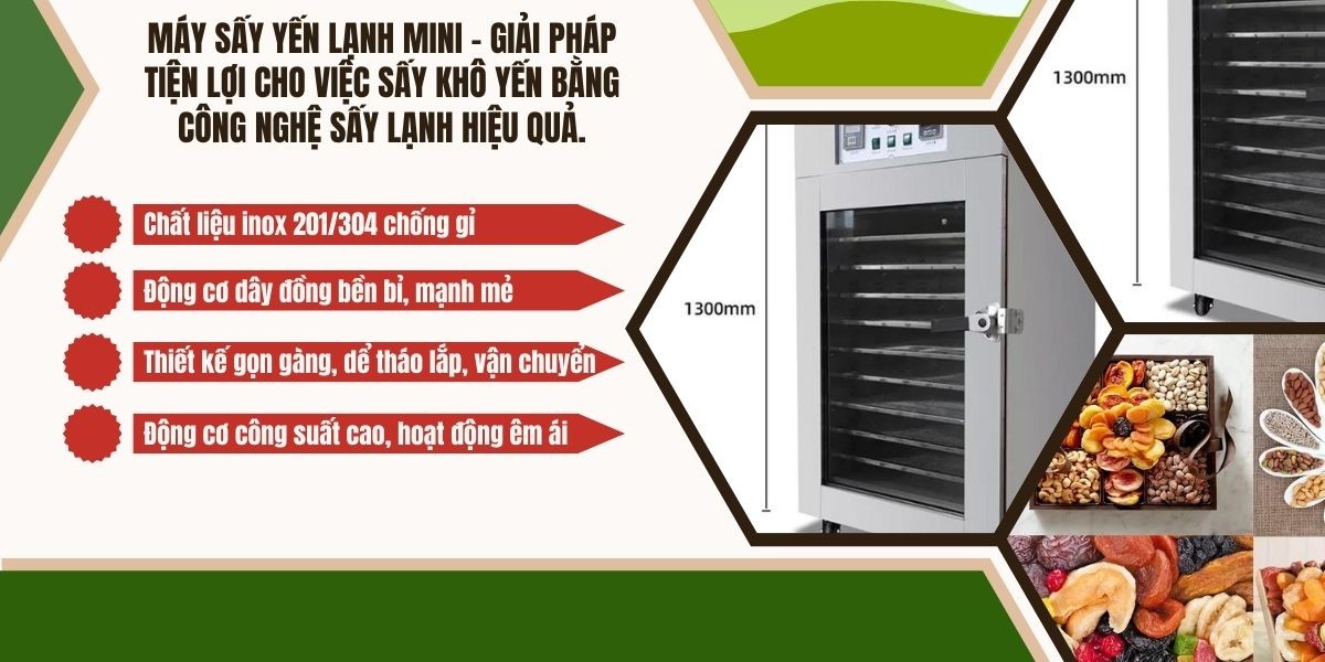 Máy sấy lạnh mini gia đình để sấy yến và thực phẩm