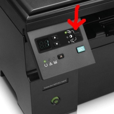 Bảng điều khiển cảm ứng trên máy in HP LaserJet M1132 MFP