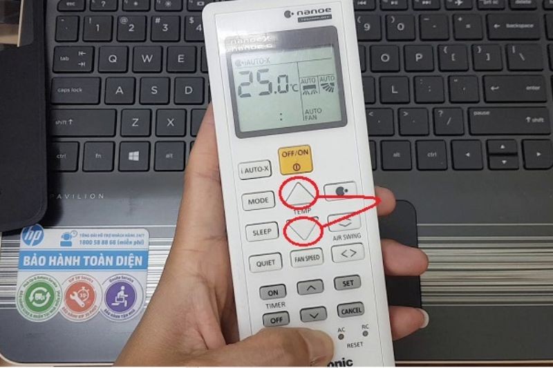 Cách chuyển độ F sang độ C trên remote máy lạnh Panasonic