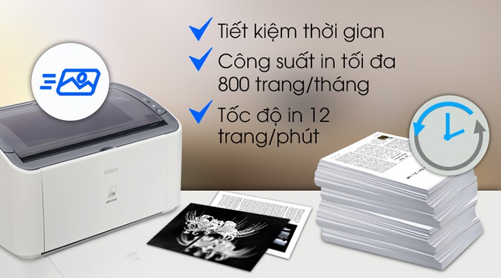 Máy in laser trắng đen Canon LBP2900, lựa chọn khi nên mua máy in laser nào cho tài liệu văn phòng