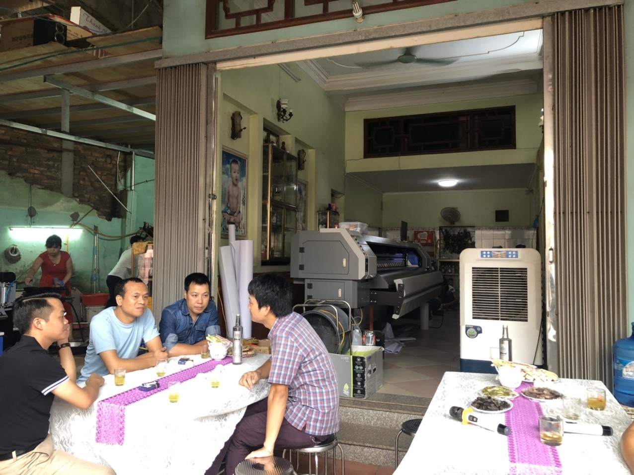 Lắp đặt máy in bạt Taimes T5S cho Công ty TNHH quảng cáo và dịch vụ thương mại Hải Nam tại Giáp Hải