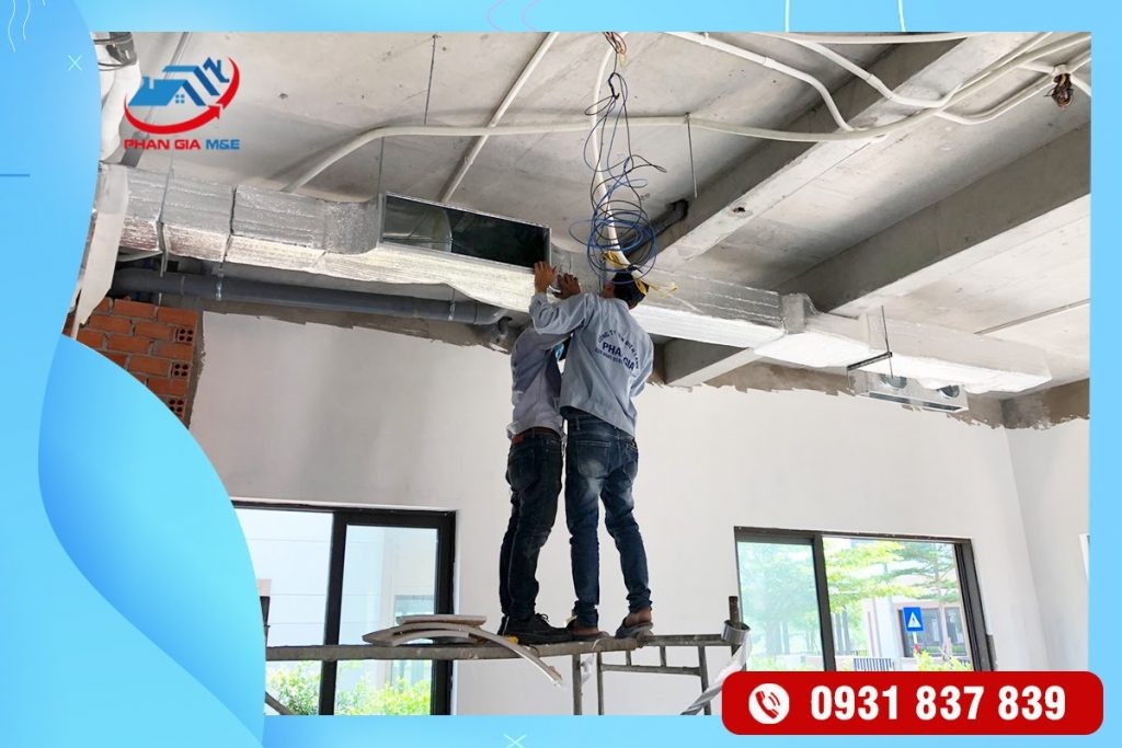 quy trình lắp đặt máy lạnh âm trần