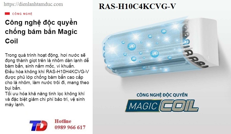Lớp phủ chống bám bẩn Magic Coil trên dàn lạnh máy lạnh Toshiba