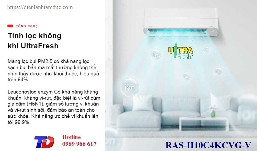 Minh họa công nghệ tinh lọc không khí UltraFresh và màng lọc PM2.5