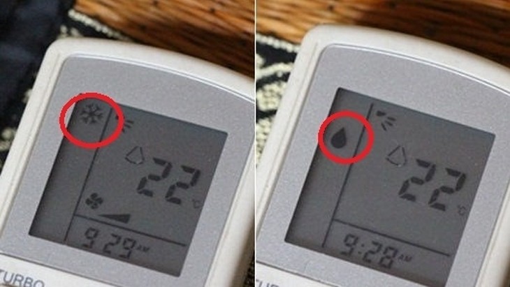 Các biểu tượng chế độ hoạt động trên điều khiển máy lạnh
