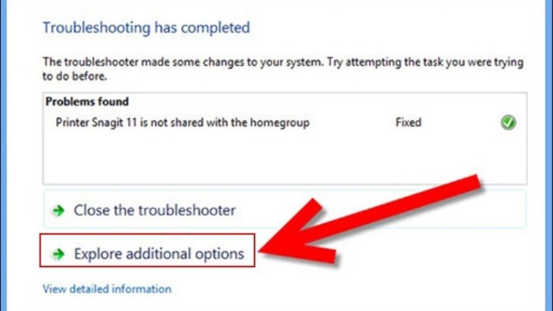 Explore Additional Options trong Troubleshoot để xem thêm giải pháp
