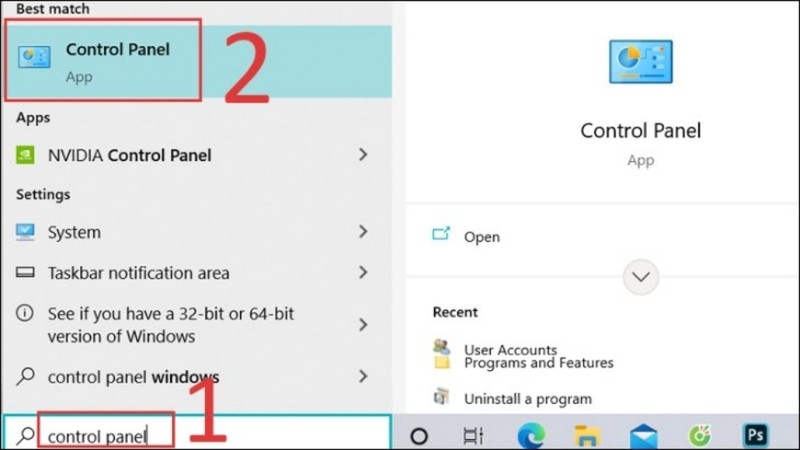 Truy cập Control Panel để sửa lỗi hệ điều hành gây ra vấn đề in ấn