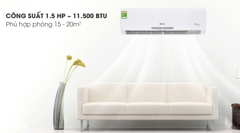 Thiết kế nhỏ gọn của máy lạnh Gree Inverter 1.5 HP GWC12CA-K3DNC2I tại Điện Máy Xanh