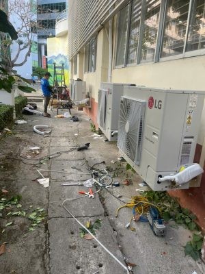 Lắp đặt ống đồng cho máy lạnh âm trần LG 4hp