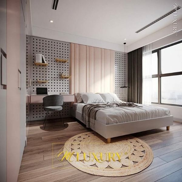 Rèm cửa hai lớp điều chỉnh ánh sáng cho phòng ngủ nhỏ