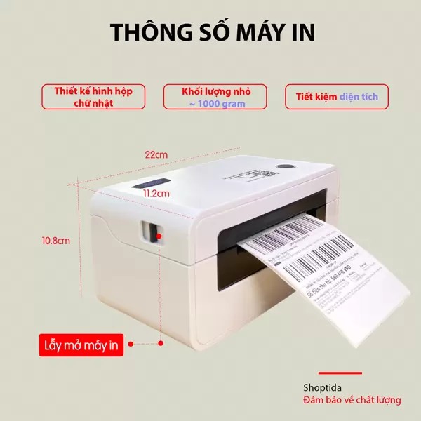 Máy in HPRT N41 (Shoptida SP46) cùng vỏ hộp