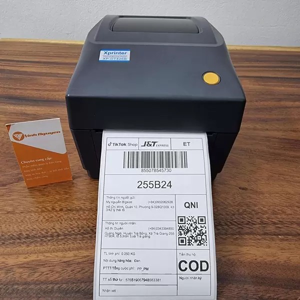 Máy in Xprinter XP-A6 từ phía sau