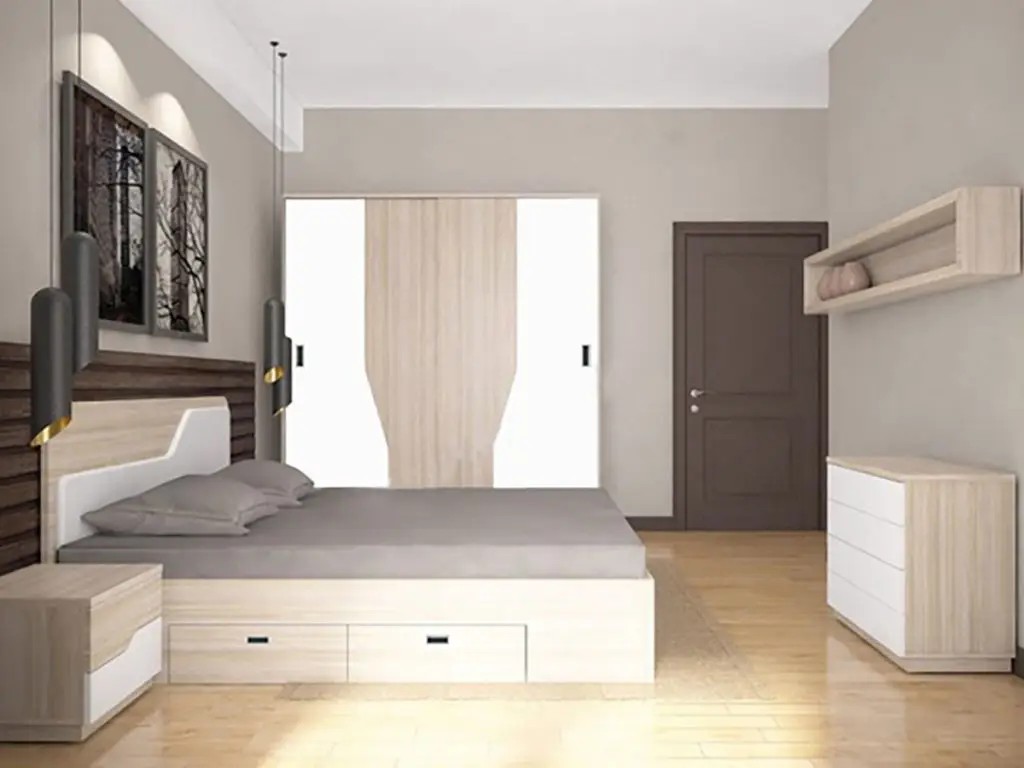 Vị trí bố trí giường ngủ cao cần tránh đối diện cửa ra vào