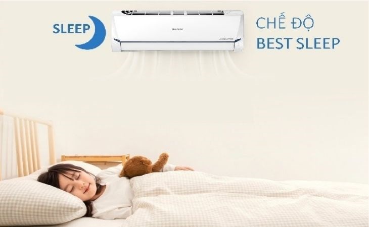 Chế độ hẹn giờ trên máy lạnh Sharp đem lại sự tiện lợi cho người dùng, đặc biệt là chế độ Best Sleep