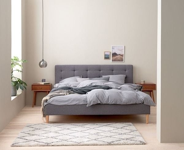 Phối màu sơn phòng ngủ màu xám với các gam màu khác