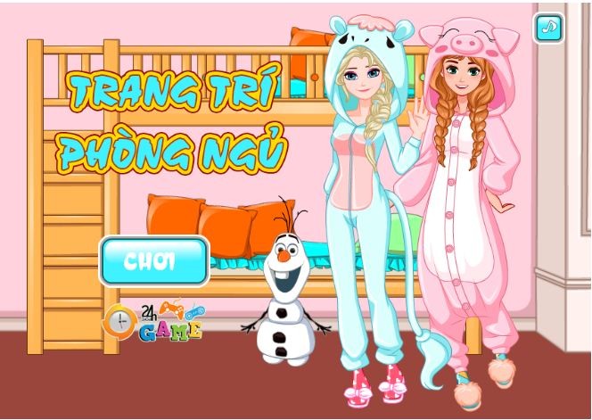 Giao diện game trang trí phòng ngủ từ Game24h