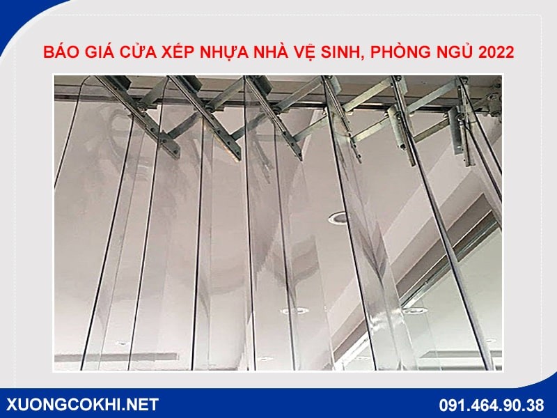 Mẫu cửa xếp nhựa màu trơn phù hợp phòng ngủ