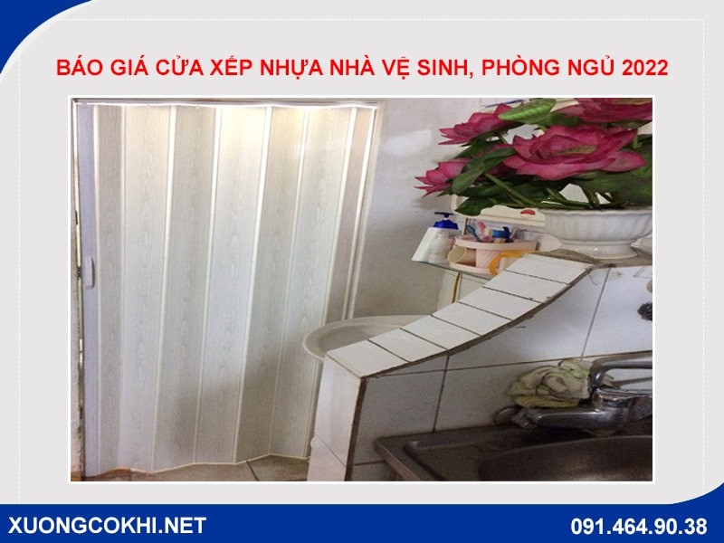 Cửa xếp nhựa phòng ngủ khi đóng kín