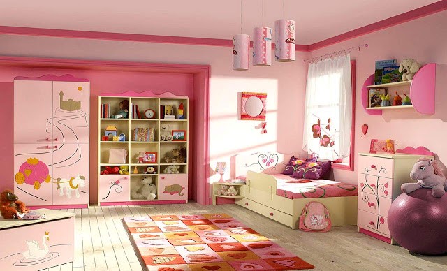 Thiết kế phòng ngủ đôi màu hồng ngọt ngào cho 2 bé gái với nội thất đồng bộ
