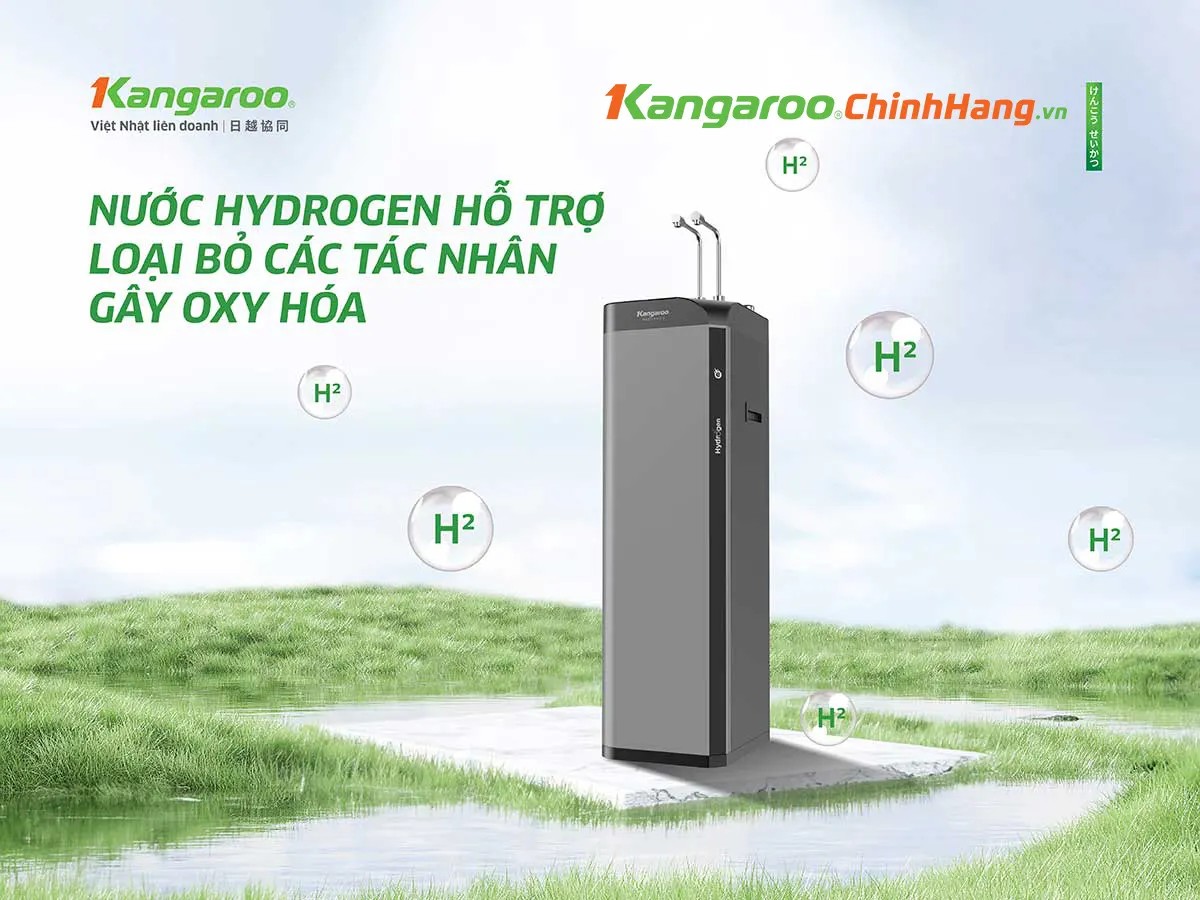 Hệ thống 10 lõi lọc và công nghệ tạo Hydrogen bên trong máy lọc nước Kangaroo KG10w6