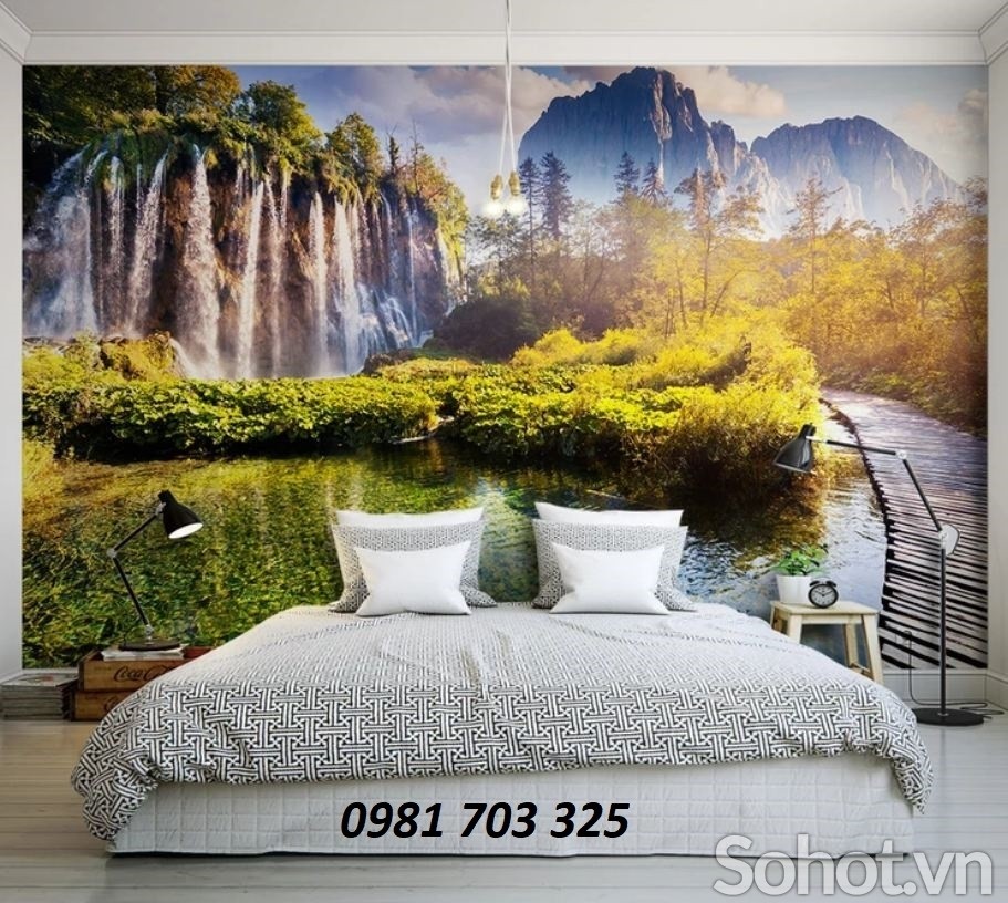 Tấm gạch tranh 3D họa tiết trừu tượng hiện đại cho phòng ngủ