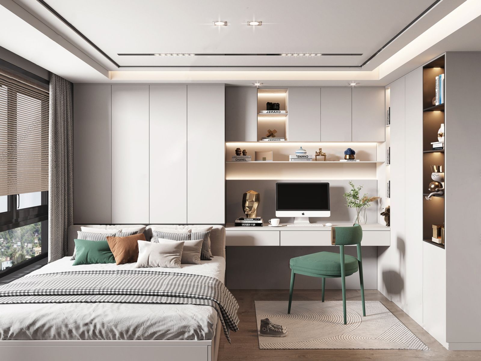 Thiết kế nội thất phòng ngủ 9m2 - 14m2 theo phong cách đơn giản