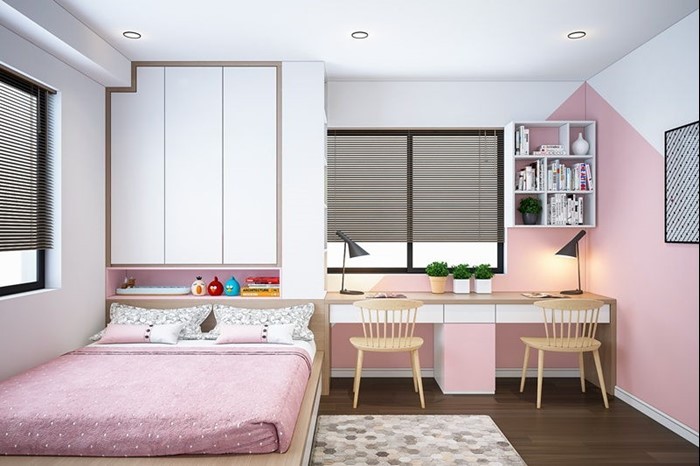 Mẫu thiết kế phòng ngủ dễ thương, đơn giản cho bé gái