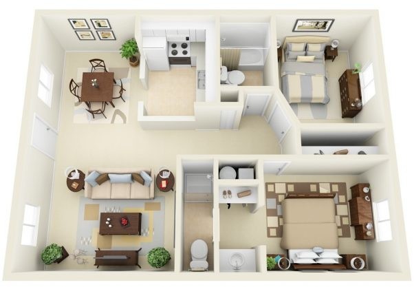 Nội thất hiện đại sang trọng cho căn hộ 80m2 2 phòng ngủ