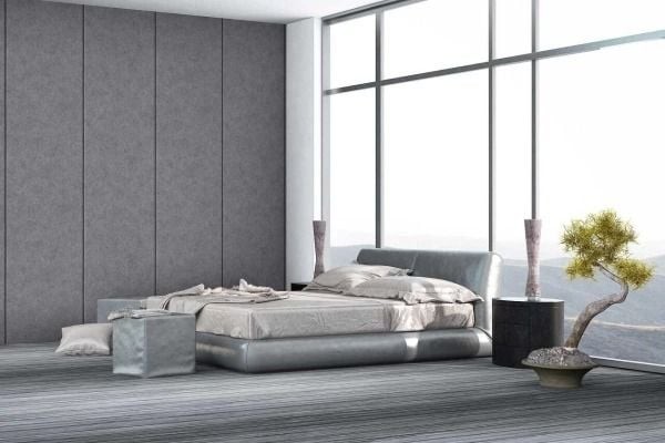 Phòng ngủ sơn màu xám khói mang vẻ đẹp sang trọng và thư thái