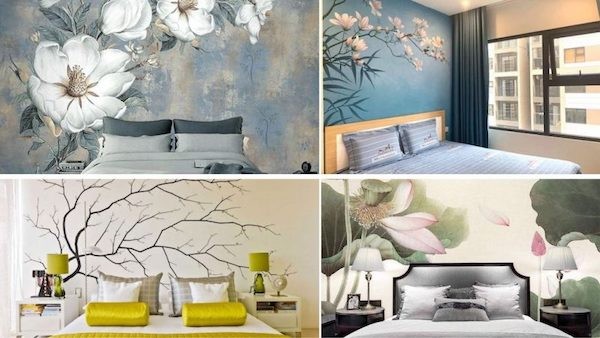 Mẫu tranh tường phòng ngủ chủ đề cây cổ thụ, mang lại cảm giác yên bình