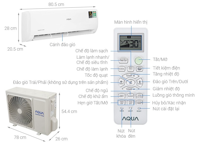 Người dùng đang điều khiển máy lạnh Aqua