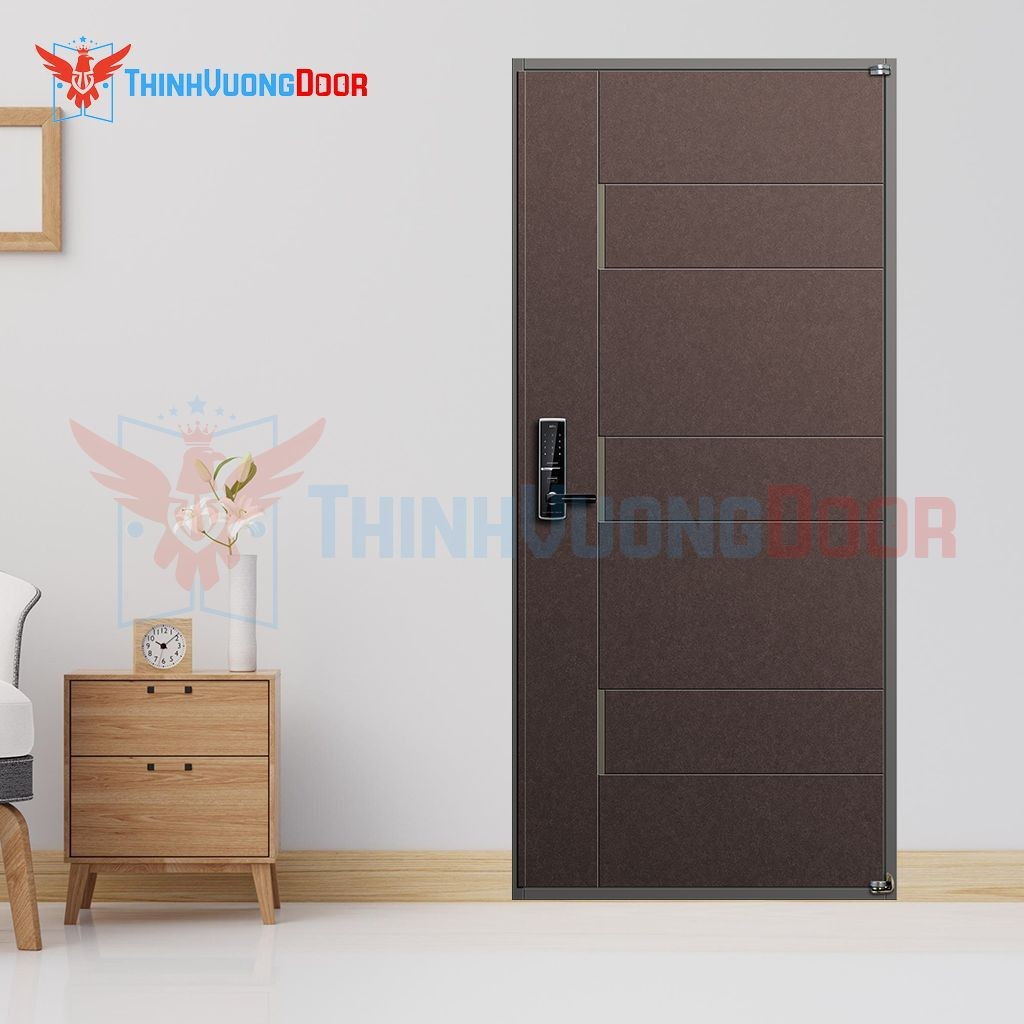 Cửa sắt 1 cánh phòng ngủ hiện đại với thiết kế tối giản