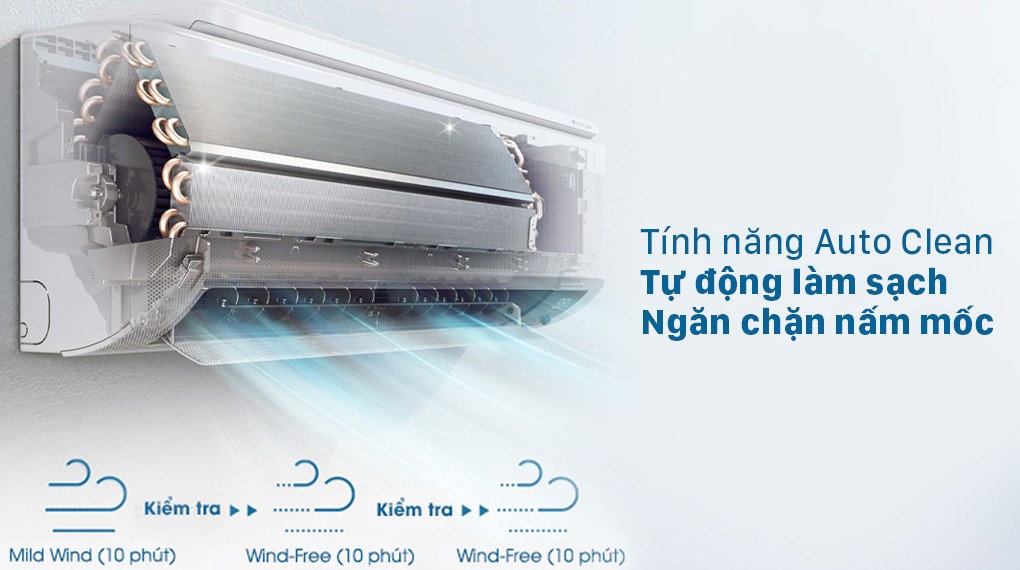 Chức năng tự làm sạch Auto Clean trên Máy lạnh Samsung AR13TYHYCWKNSV