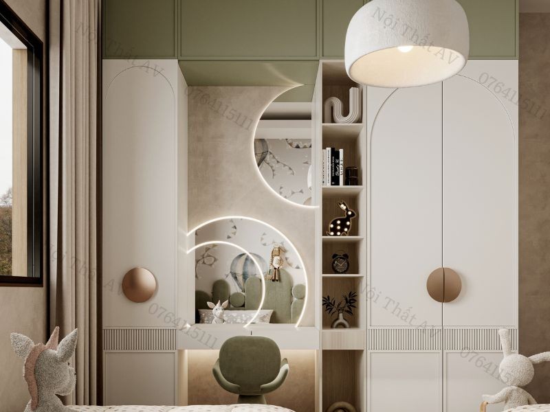 Bố trí đồ dùng nội thất khoa học trong phòng ngủ 10m2 cho 2 bé