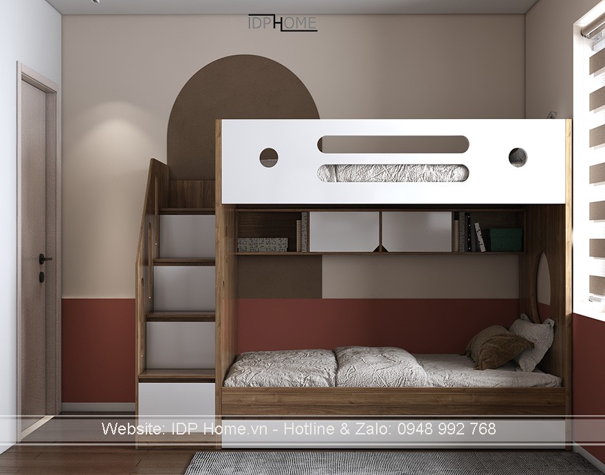 Giường tầng thông minh trong bố trí phòng ngủ 10m2