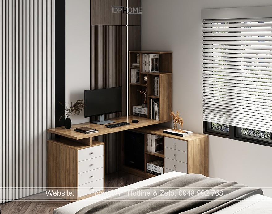 Thiết kế không gian phòng ngủ 15m2 sử dụng nội thất đồng bộ PN6804