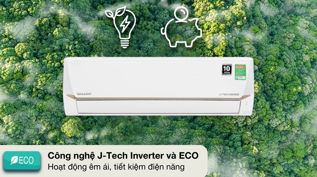 Công nghệ tiết kiệm điện J-Tech Inverter và chế độ Eco trên máy lạnh Sharp 1.5 HP