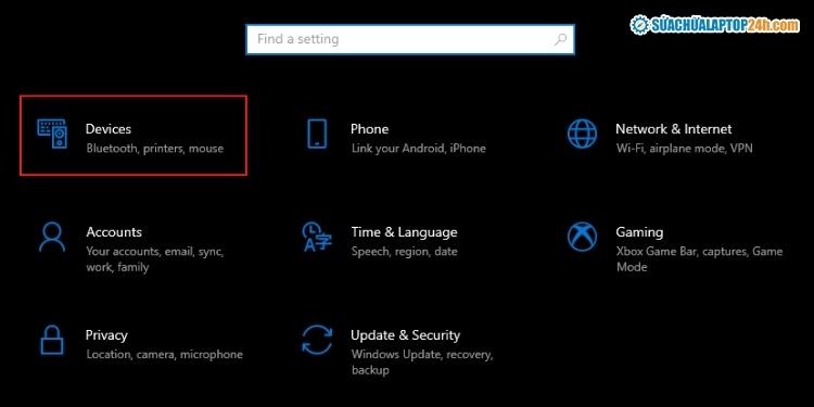Chọn Devices trong Settings