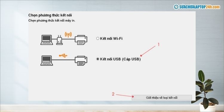 Chọn phương thức kết nối trong quá trình cài đặt