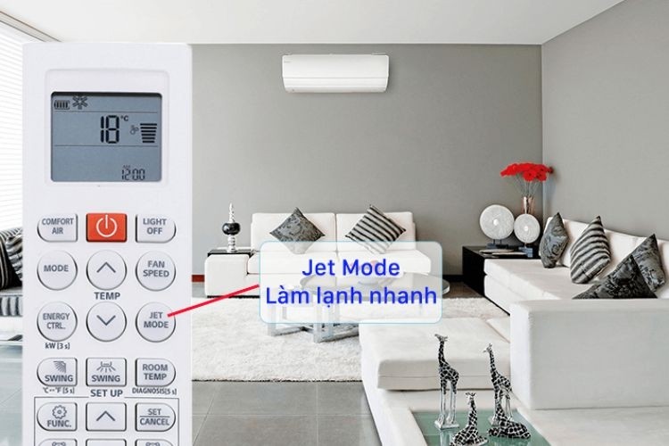 Chế độ làm lạnh nhanh trên remote máy lạnh Inverter