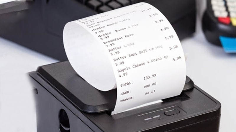 Hình ảnh minh họa lỗi thường gặp khi thay giấy máy in bill