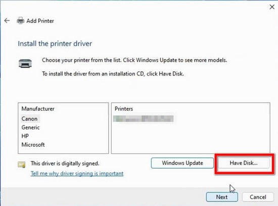 Chọn cổng kết nối USB cho máy in Canon LBP 6030