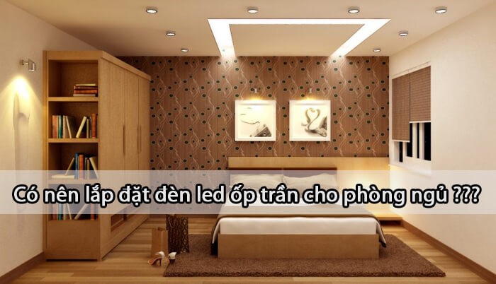 Đèn ốp led vuông chiếu sáng đơn giản trong phòng ngủ hiện đại