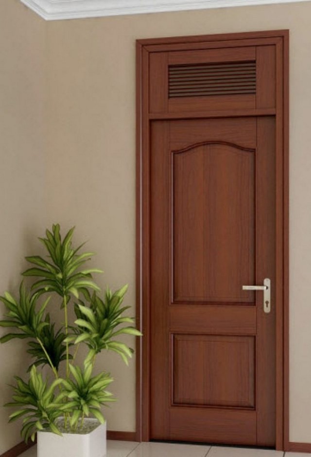 Thiết kế cửa phòng ngủ với ô thoáng lá sách truyền thống