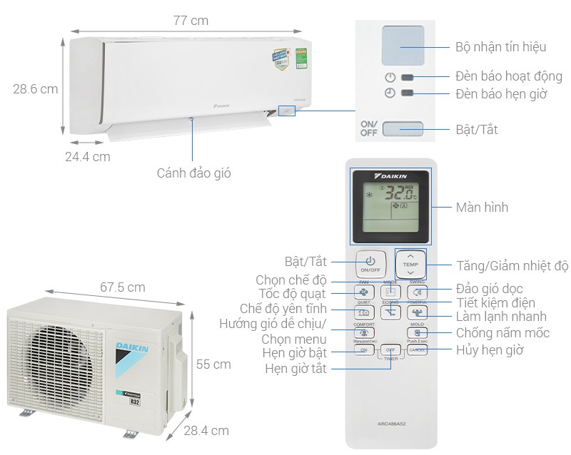 Máy lạnh Daikin Inverter 1.5 HP ATKB35YVMV - lựa chọn máy lạnh inverter 1.5hp giá rẻ