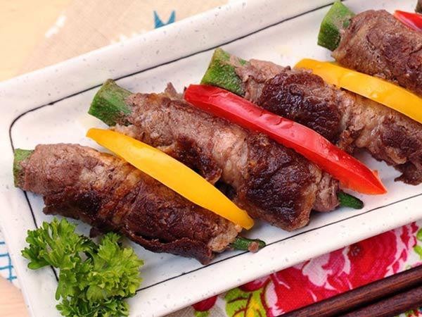 Món thịt bò cuộn đậu bắp nướng thơm ngon