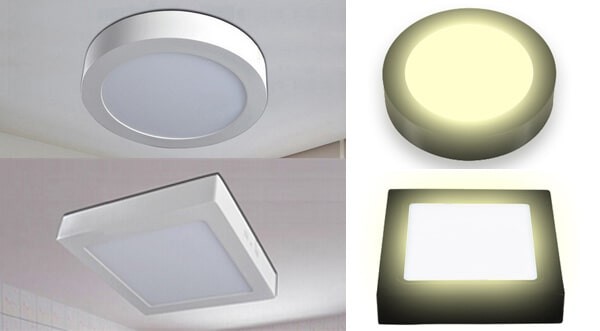 Các mẫu đèn LED ốp trần phòng ngủ đẹp dạng tròn và vuông