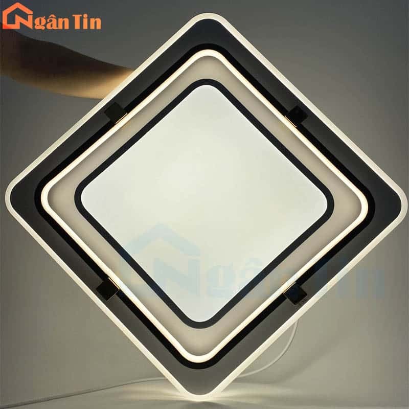 đèn led trần nhà vuông 3 chế độ màu cho phòng ngủ