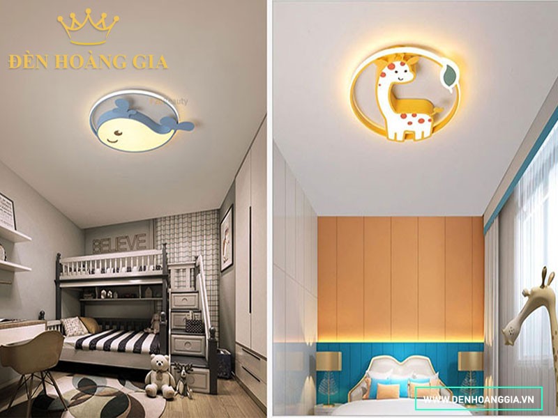 Đèn LED mâm ốp trần trang trí phòng ngủ cho bé với hình ảnh ngộ nghĩnh